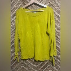 Loft Women's Yellow Long Sleeve Sweater,Pullover,Size S